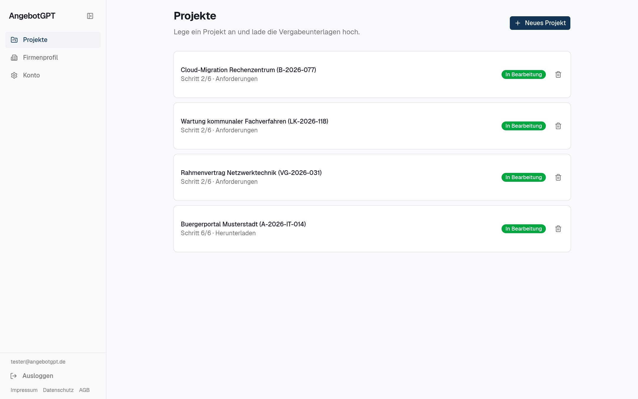 AngebotGPT — Projekte